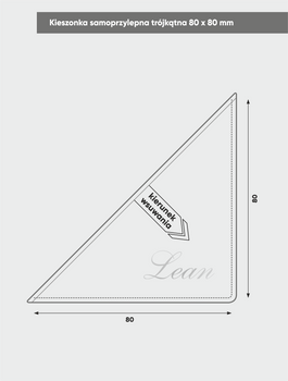 Kieszonka samoprzylepna trójkątna 80x80 mm