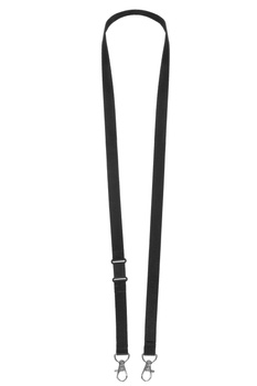 Smycz wzór nr 849 - Smycz z bezpiecznikiem i dwoma karabińczykami/ szer. 16 mm - czarna